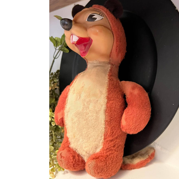 RARE Vintage "Rushton" plush toy, 1940-50's, chipmunk. - Picture 4 of 7